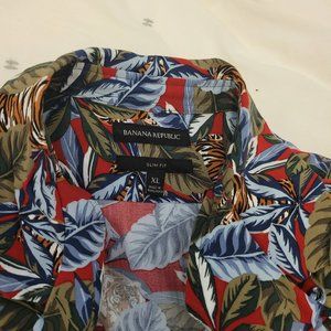 Banana Republic Tiger Jungle Party Shirt. Men's XL